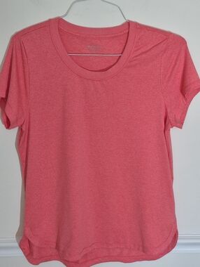 Athleta Heathered Coral Short Sleeve Crew Tee